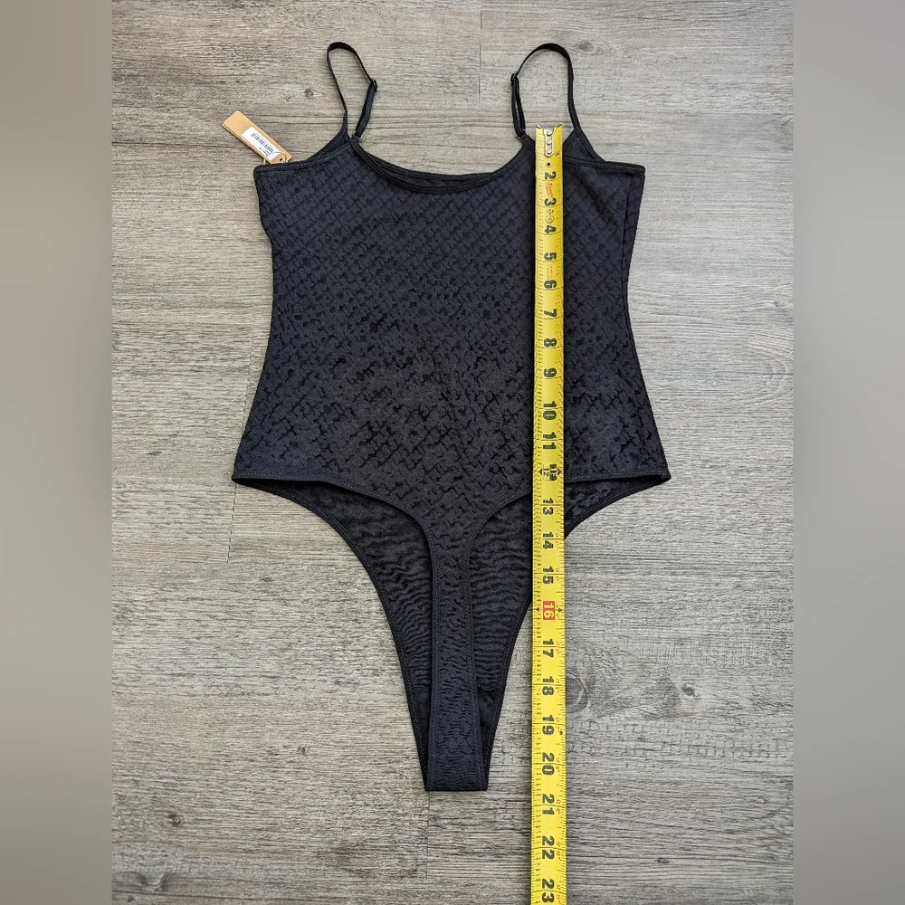 NWT - SKIMS black mesh logo bodysuit S - Picture 7 of 13